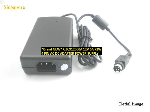 *Brand NEW* GZCX12500A 12V 6A 72W 4 PIN AC DC ADAPTER POWER SUPPLY